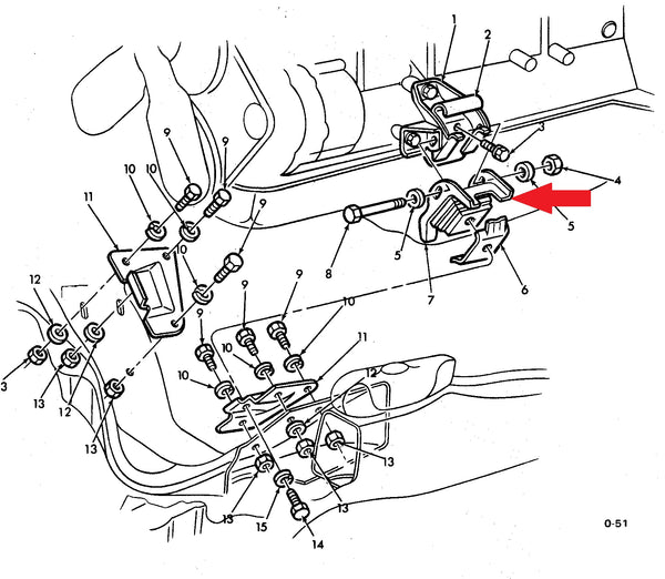 MOTOR MOUNT, 6 CYL, RUBBER 65-72 MOST CHEVYS