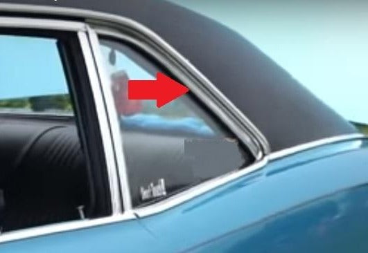 thumbnail image 2 of NORS Left Side Quarter Window Chrome Molding – 1966-67 GM A-Body Sash Channel W/ Glass Seal 2 of 6