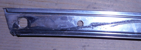 WINDSHIELD PILLAR CHANNEL, LEFT, HOLDS RUBBER,. USED, COUP, 66-67 A-BODY