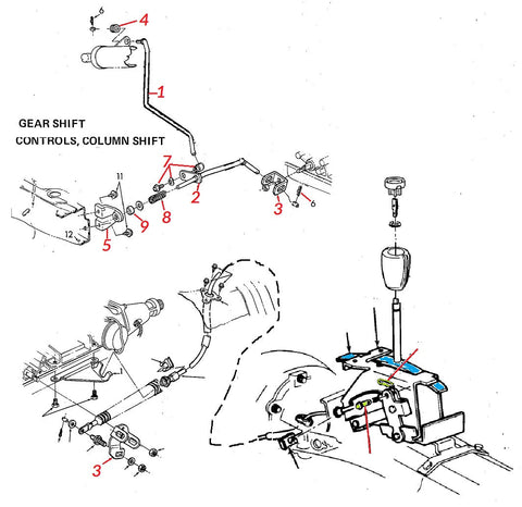 73-77 A-BODY AUTO COLUMN & FLOOR SHIFT PARTS
