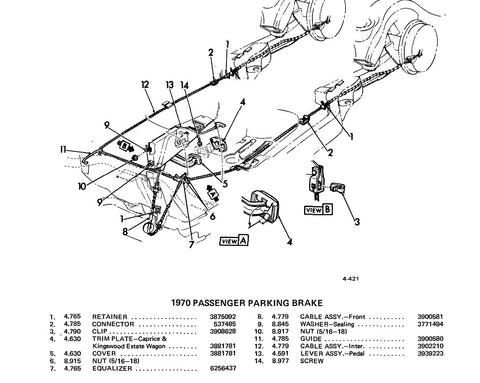 65-70 IMPALA PARKING BRAKES PARTS