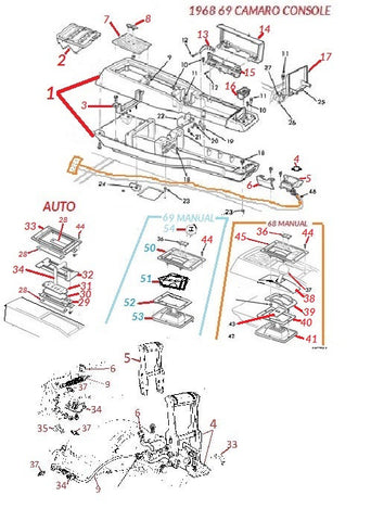 68 69 CAMARO Z28 CONSOLE & PARTS