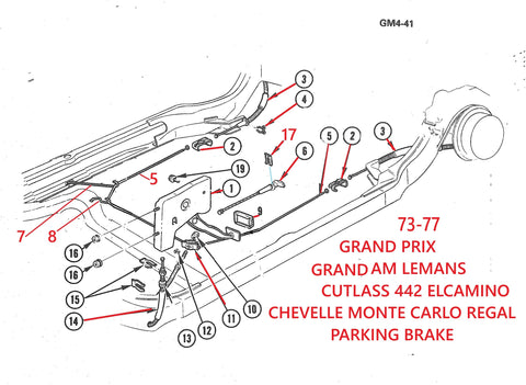 73-77 A-BODY PARK BRAKE PARTS