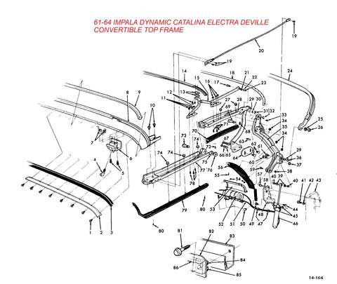 61-64 B-BODY CONVERTIBLE TOP FRAME