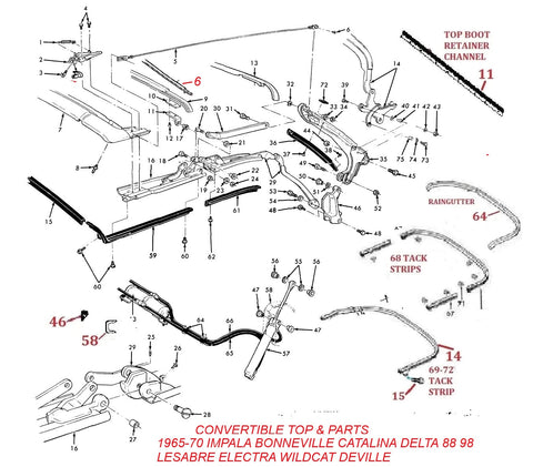 65-70 B BODY CONVERTIBLE TOP FRAME