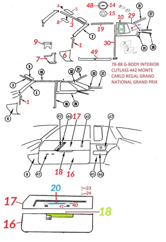 78-88  G-BODY 2 DOOR INTERIOR TRIM