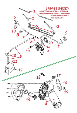 84-88 G-BODY WINDSHIELD WIPER PARTS