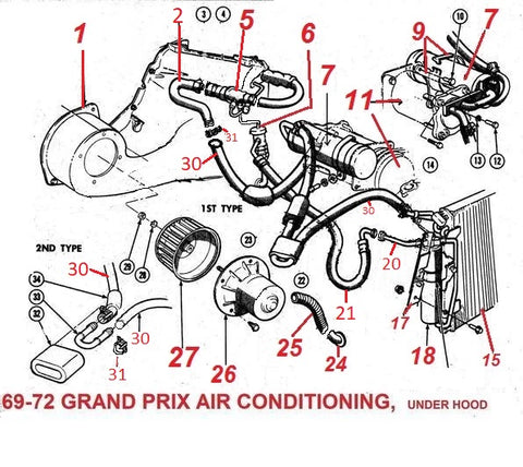 69-72 GRAND PRIX AC UNDERHOOD PARTS