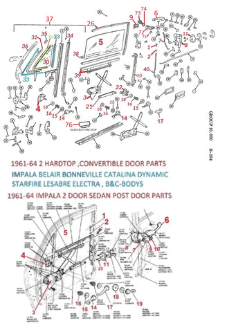 61-64 B & C-BODY DOOR PARTS