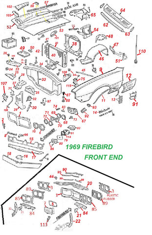 1969 FIREBIRD FRONT END PARTS