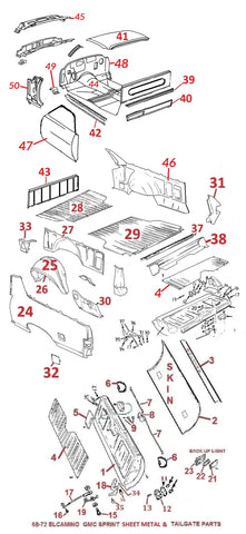 68-72 EL CAMINO SHEETMETAL & TAILGATE PARTS