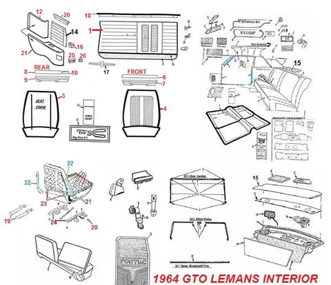 64 GTO LEMANS INTERIOR PARTS