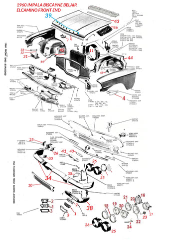 60 IMPALA BEL AIR BISCAYNE FRONT END PARTS