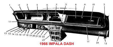 66 IMPALA CAPRICE DASH PARTS