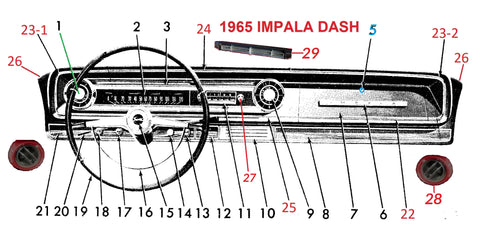 65 IMPALA BELAIR BISCAYNE DASH PARTS