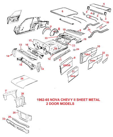 62-65 NOVA BODY SHEET METAL PARTS