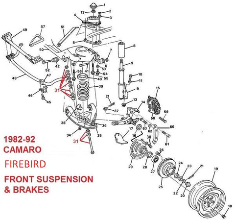 1982-92 CAMARO FIREBIRD FRONT SUSPENSION & BRAKE