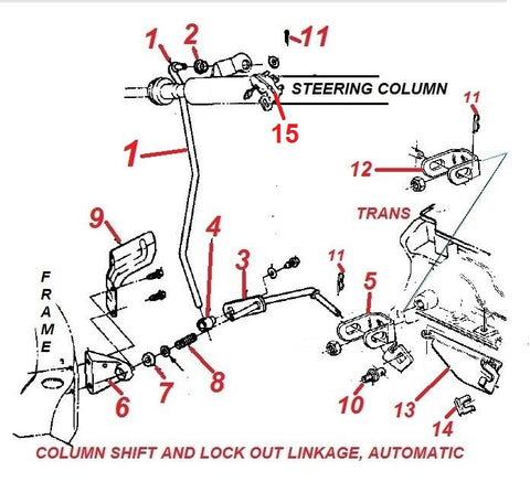 68-72 CHEVELLE GTO 442 GS LOCKOUT LINKAGE FOR AUTO TRANS