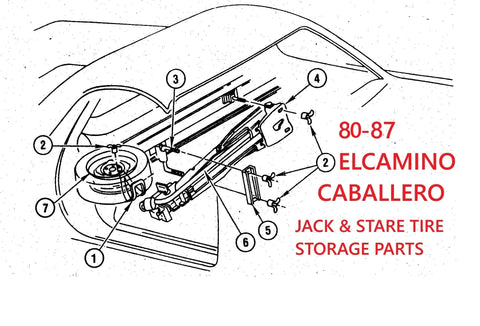 78-87 ELCAMINO CABALLERO JACK TIRE STORAGE PARTS