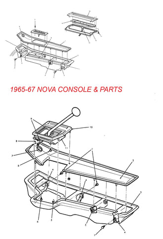 65-67 NOVA SS CONSOLE & PARTS