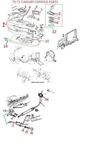 70-72 CAMARO CONSOLE & PARTS