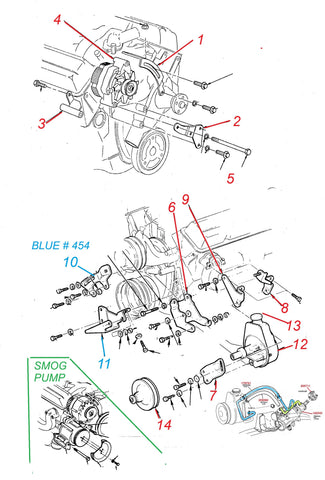 71-78 CHEVY V8 PS PUMP & ALTERNATOR BRACKETS