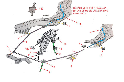 68-72 A-BODY PARKING BRAKE PARTS