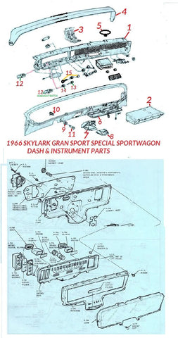1966 SKYLARK GS DASH PARTS