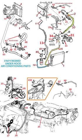 69 FIREBIRD AC UNDER HOOD PARTS