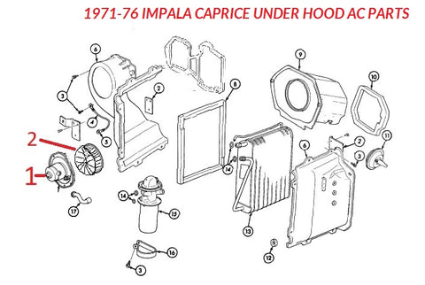 71-76 IMPALA CAPRICE UNDER HOOD AC & HEATER PARTS