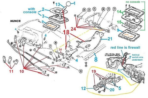 67-68 CAMARO, 67 FIREBIRD 4 SPEED SHIFTER & LINKAGE