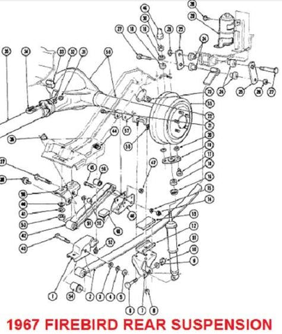 67 FIREBIRD REAR SUSPENSION PARTS