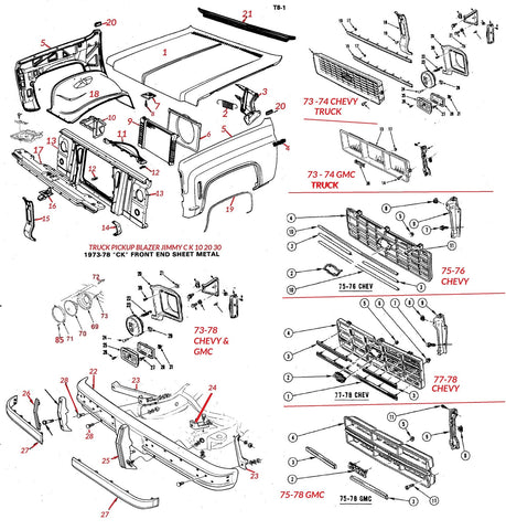 73-78 GM TRUCK FRONT END