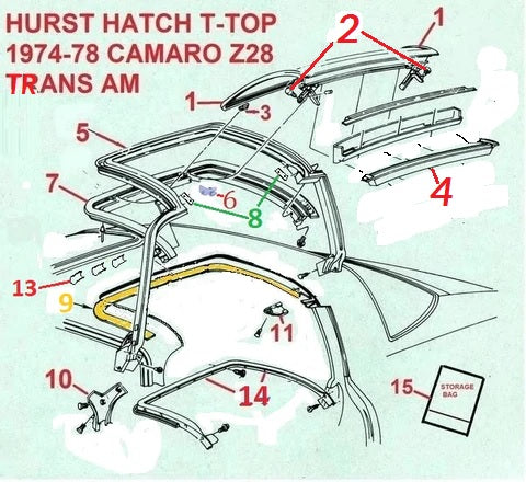 76 77 78 FIREBIRD TRANS AM HURST T TOP PARTS