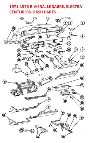 1971-76 RIVIERA LESABRE ELECTRA DASH PARTS