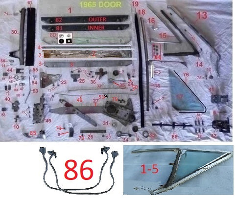 1965 CHEVELLE GTO CUTLASS SKYLARK DOOR PARTS
