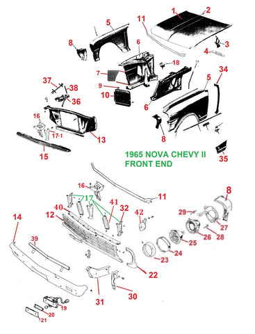 65 NOVA FRONT END PARTS