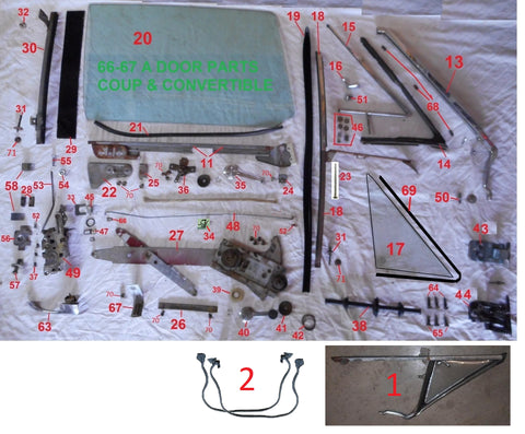 66 67 CHEVELLE GTO CUTLASS SKYLARK DOOR PARTS
