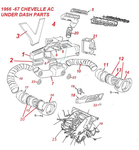 66 67 CHEVELLE AC DASH PARTS