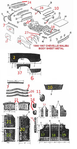 1966 1967 CHEVELLE BODY SHEET METAL