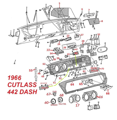 66 CUTLASS 442 DASH PARTS