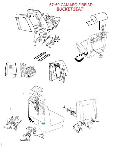 67-69 CAMARO FIREBIRD SEAT PARTS