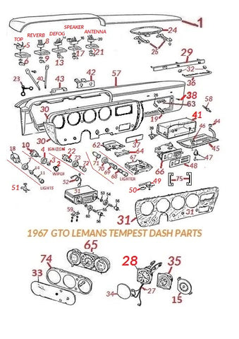 1967 GTO LEMANS TEMPEST DASH PARTS