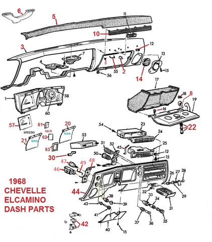 68 CHEVELLE ELCAMINO DASH PARTS
