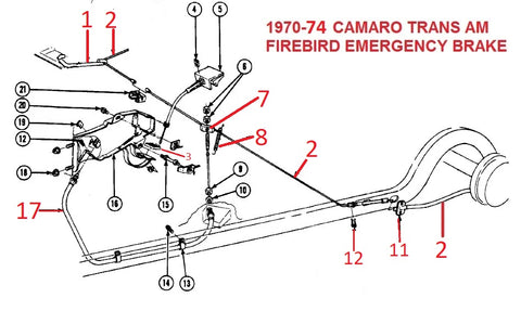 70 - 74 CAMARO TRANS AM FIREBIRD PARKING BRAKE PARTS