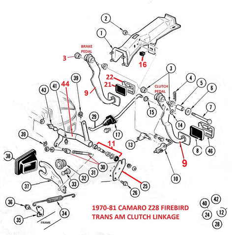 70-81 CAMARO TRANS AM CLUTCH LINKAGE