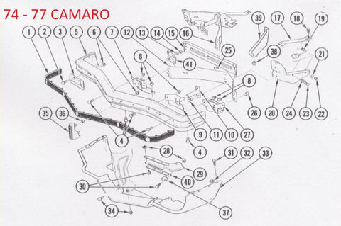 1974 - 77 CAMARO FRONT BUMPER & PARTS