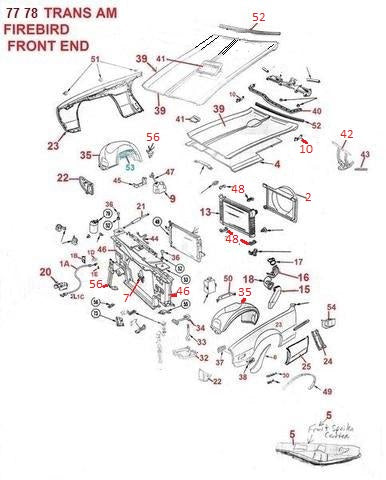 77 78 FIREBIRD TA FRONT END PARTS