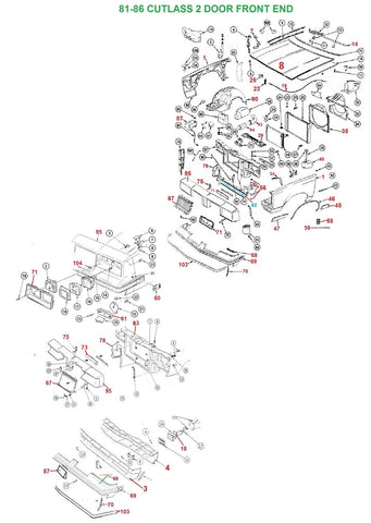 81-86 CUTLASS 442 FRONT END