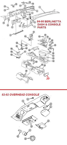 84-86 CAMARO BERLINETTA DASH & CONSOLE